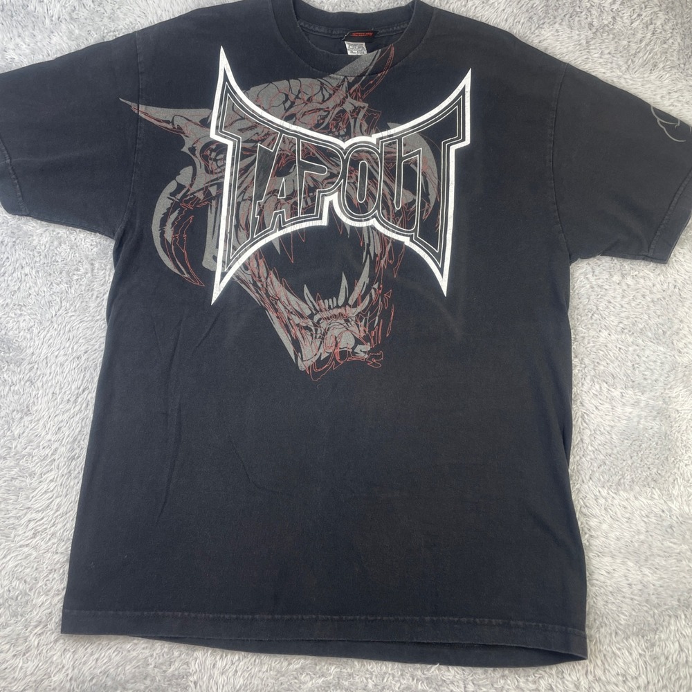 Tapout Graphic T-Shirt Mens Large Black MMA Beast Logo Vintage Y2K